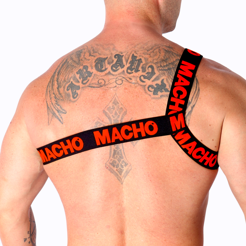 Harnais élastique romain homme rouge Macho taille L/XL, vue 3 sur 4