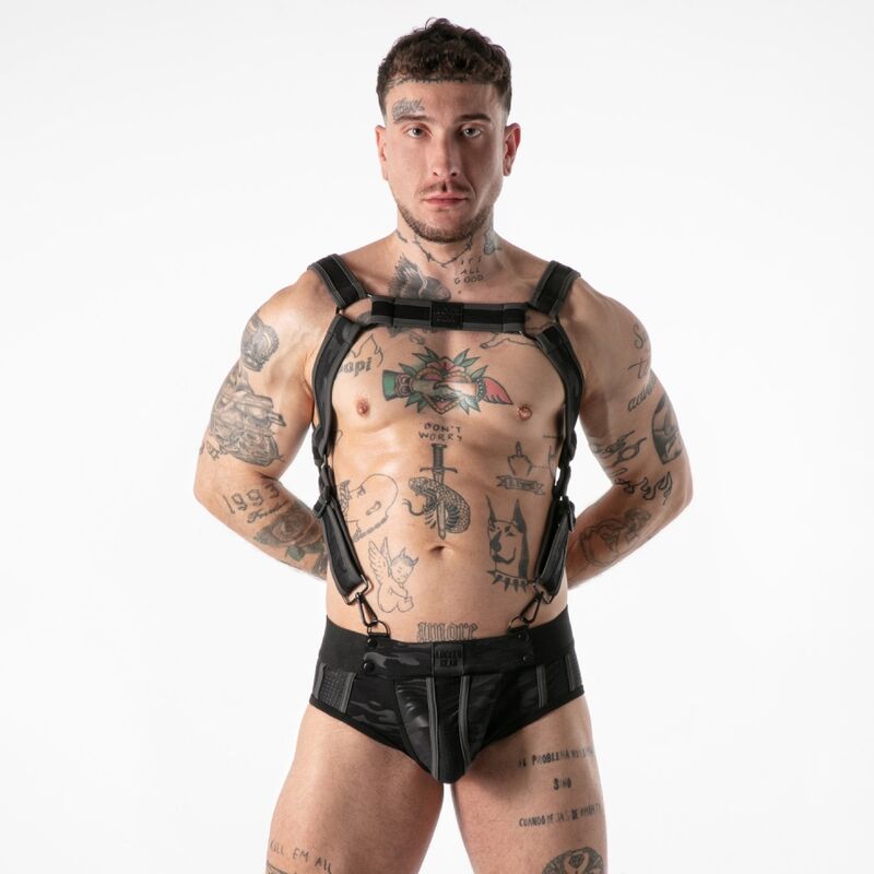 Harnais homme style militaire noir Locker Gear taille S/M, vue 1 sur 4