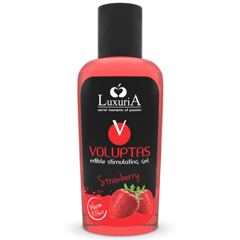 gel de massage comestible chauffant fraise Voluptas 100 ml, vue 1 sur 1