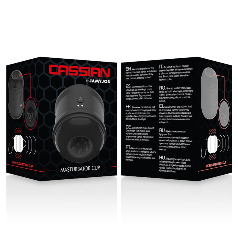 Masturbateur vibrant compact Jamyjob Cassian noir, vue 6 sur 6