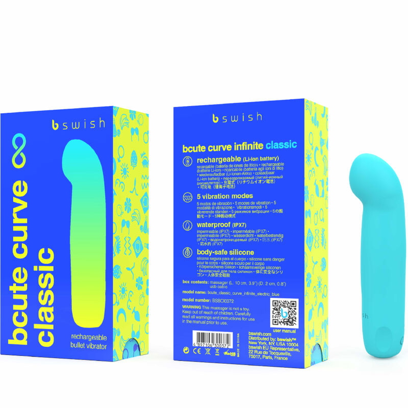 mini vibromasseur point G courbé bleu Bcute Curve B Swish vue 3 sur 5