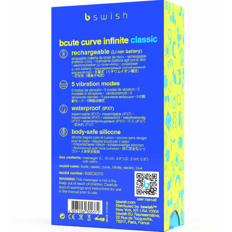 mini vibromasseur point G courbé bleu Bcute Curve B Swish vue 5 sur 5