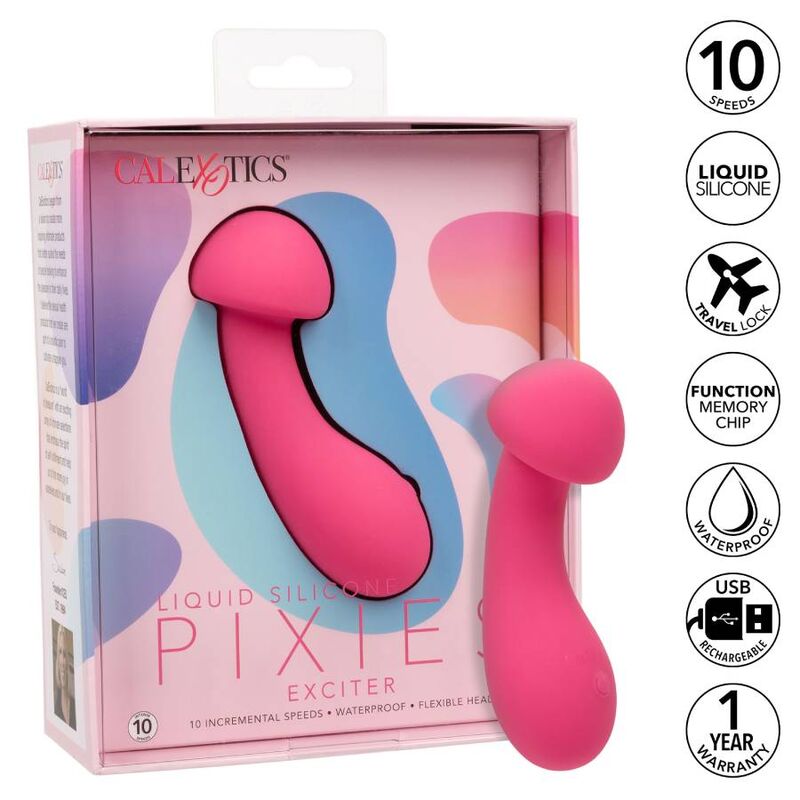 masseur point G tête flexible rose Pixies Exciter Calexotics vue 2 sur 11