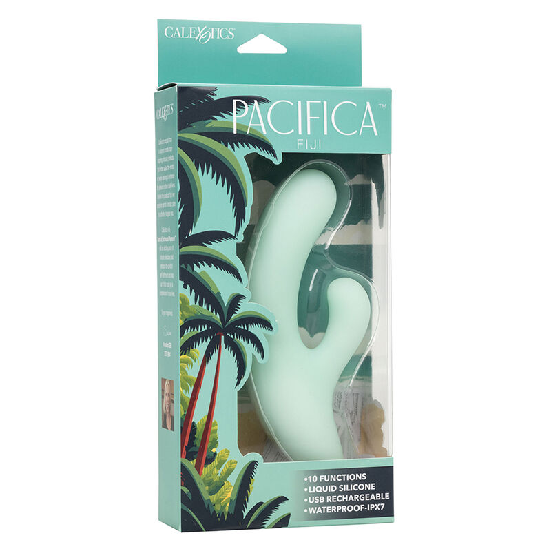 vibromasseur rabbit point G transparent aqua Fiji Calexotics vue 10 sur 10