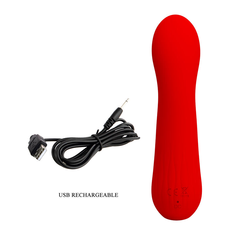 vibromasseur point G souple rouge Faun Pretty Love vue 8 sur 9