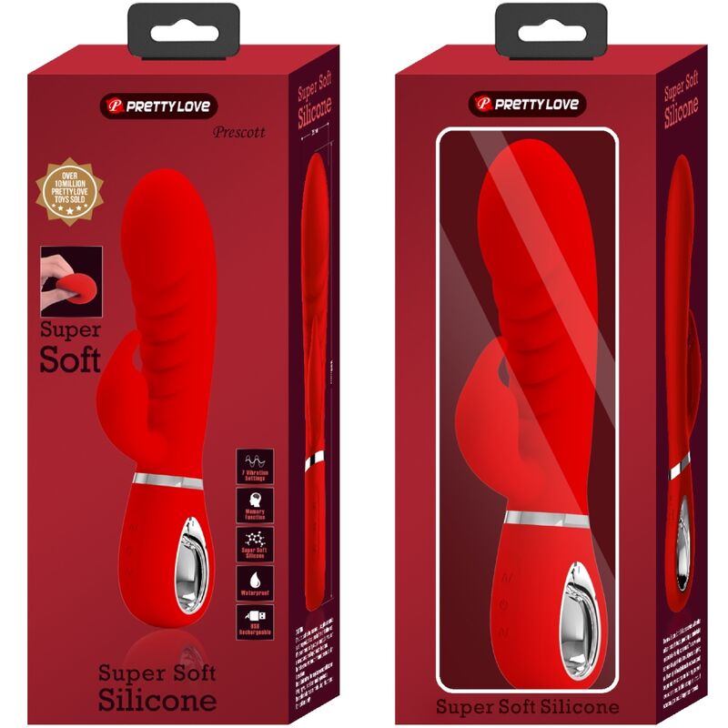 vibromasseur rabbit point G rouge Prescott Pretty Love vue 9 sur 9