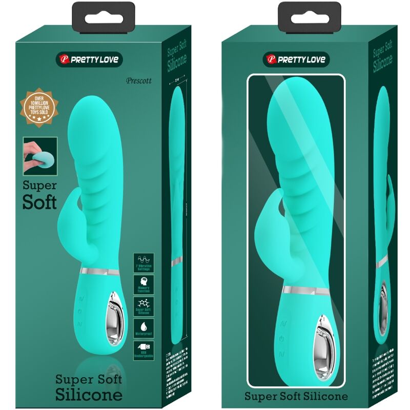 vibromasseur rabbit point G vert aqua Prescott Pretty Love vue 9 sur 9