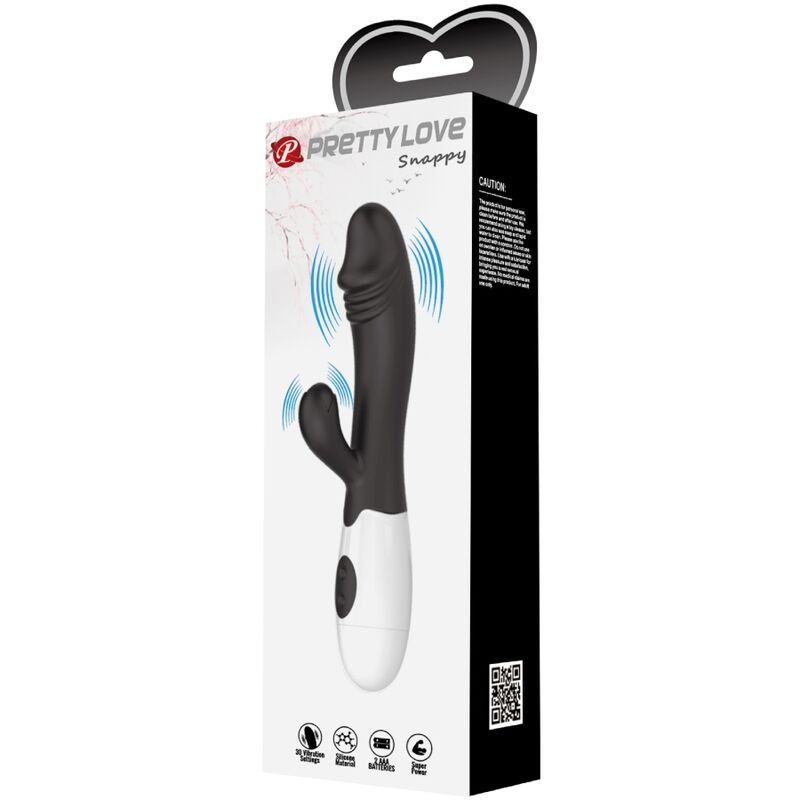 vibromasseur point G et clitoris noir Snappy Pretty Love vue 10 sur 10