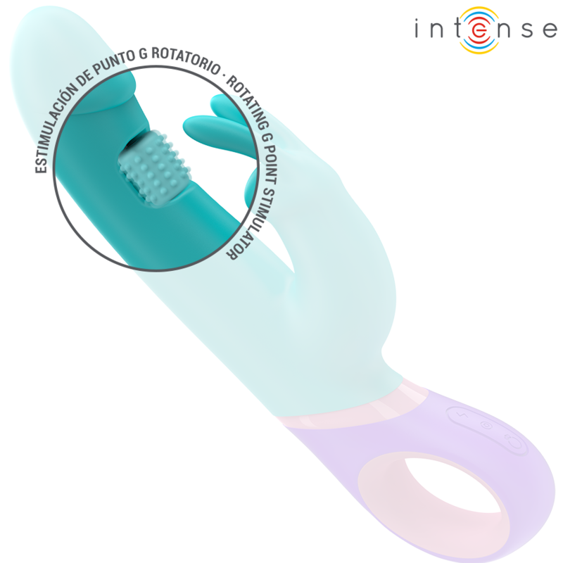 vibromasseur rabbit point G rotatif bleu Monica Intense vue 4 sur 6