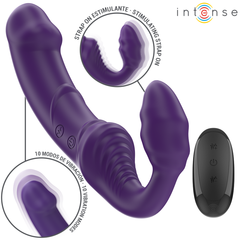 double vibromasseur télécommandé violet 20 cm Jill Intense vue 2 sur 8
