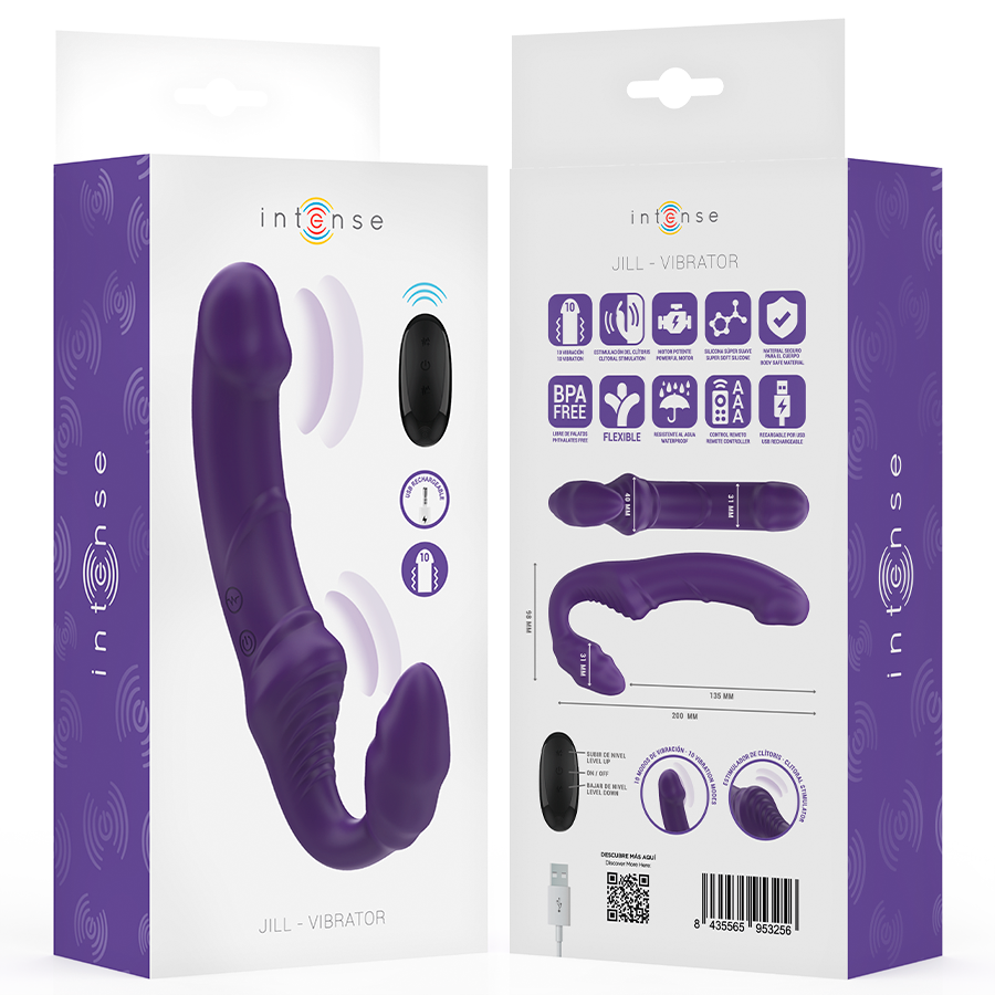 double vibromasseur télécommandé violet 20 cm Jill Intense vue 8 sur 8