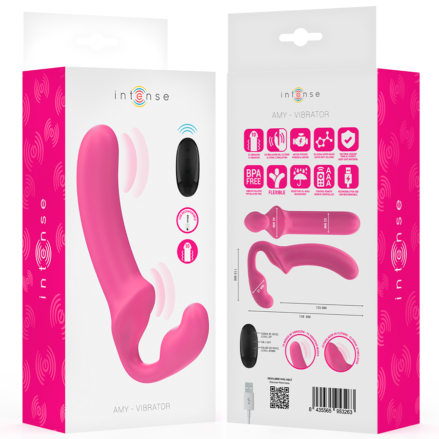 double vibromasseur télécommandé rose 20 cm Amy Intense vue 8 sur 8