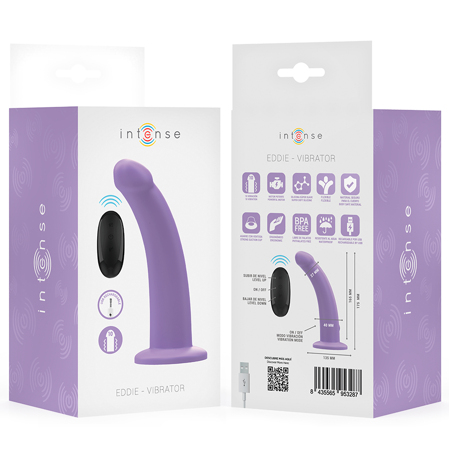 vibromasseur télécommandé violet 17,5 cm Eddie Intense vue 8 sur 8