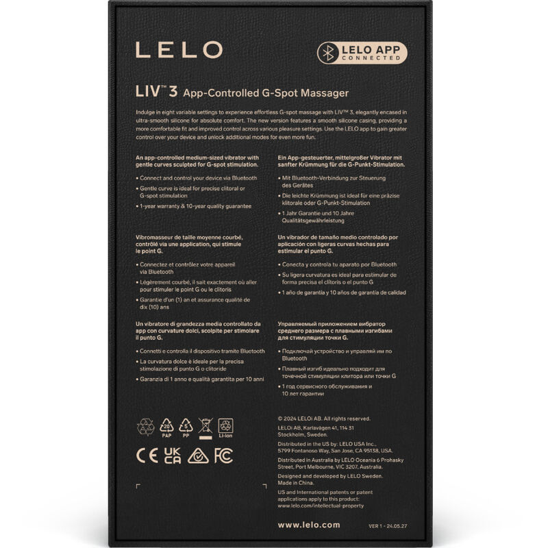 vibromasseur point G connecté bleu LIV 3 Lelo vue 4 sur 4