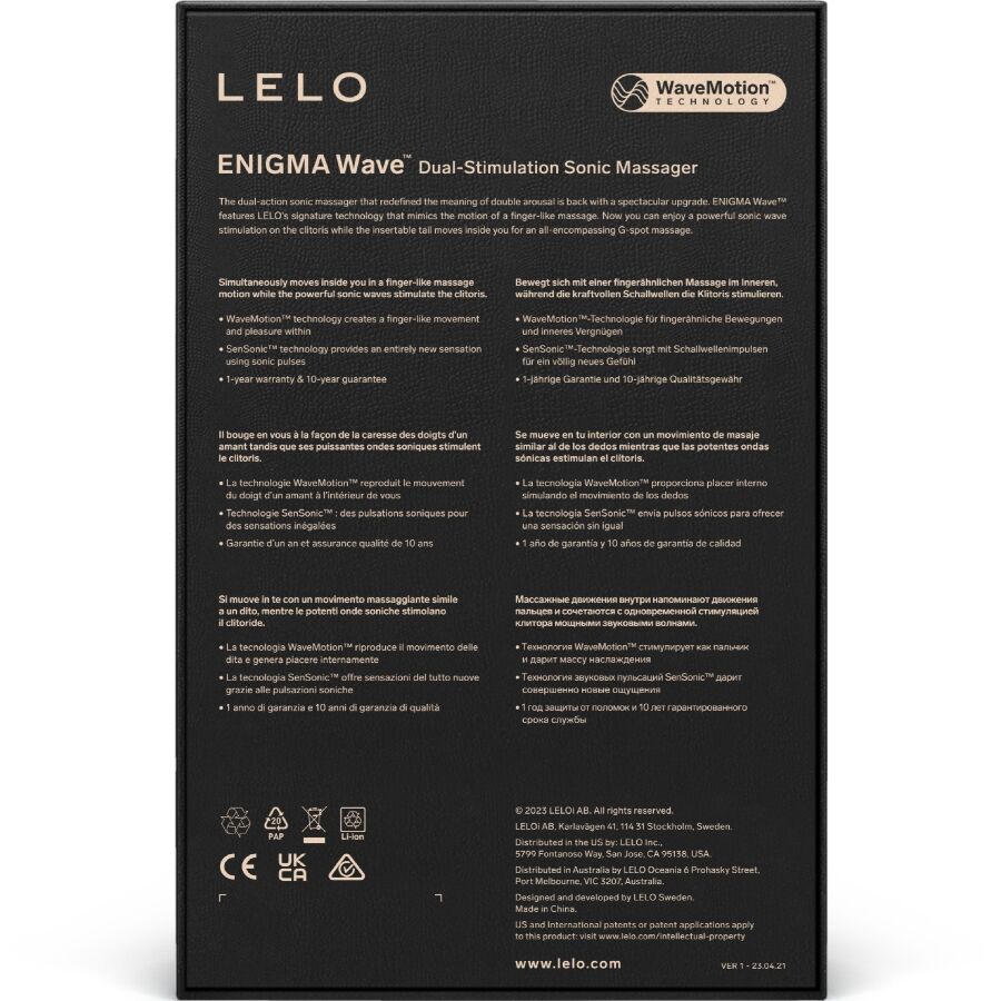 stimulateur point G et clitoris noir Enigma Wave Lelo vue 5 sur 5