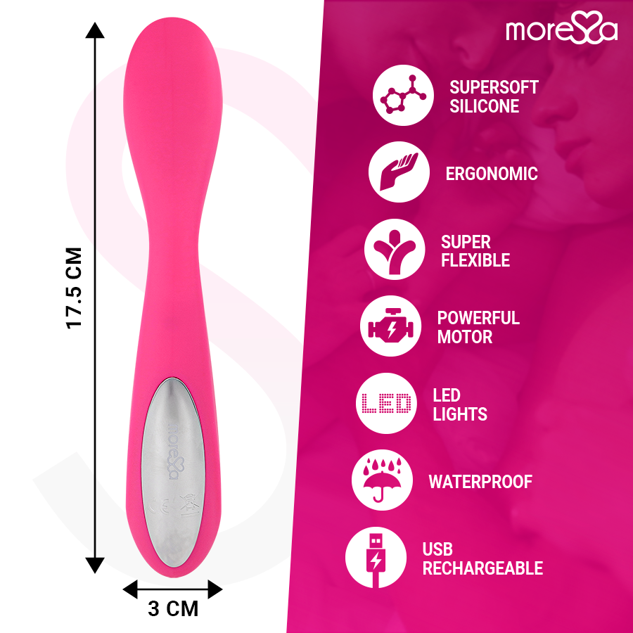 vibromasseur point G fin 30 modes rechargeable Druso Moressa vue 4 sur 8
