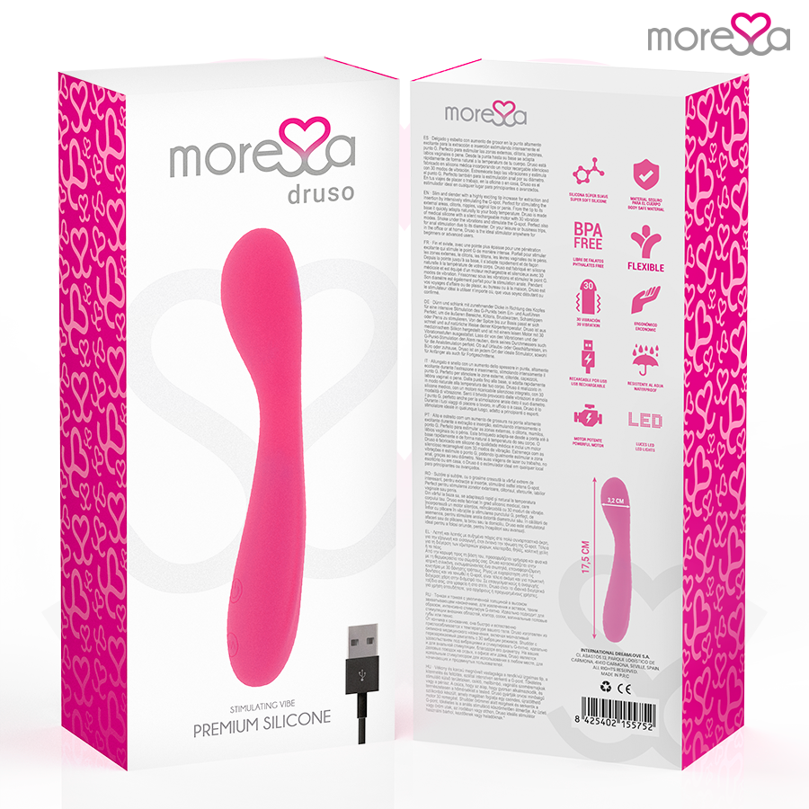 vibromasseur point G fin 30 modes rechargeable Druso Moressa vue 7 sur 8