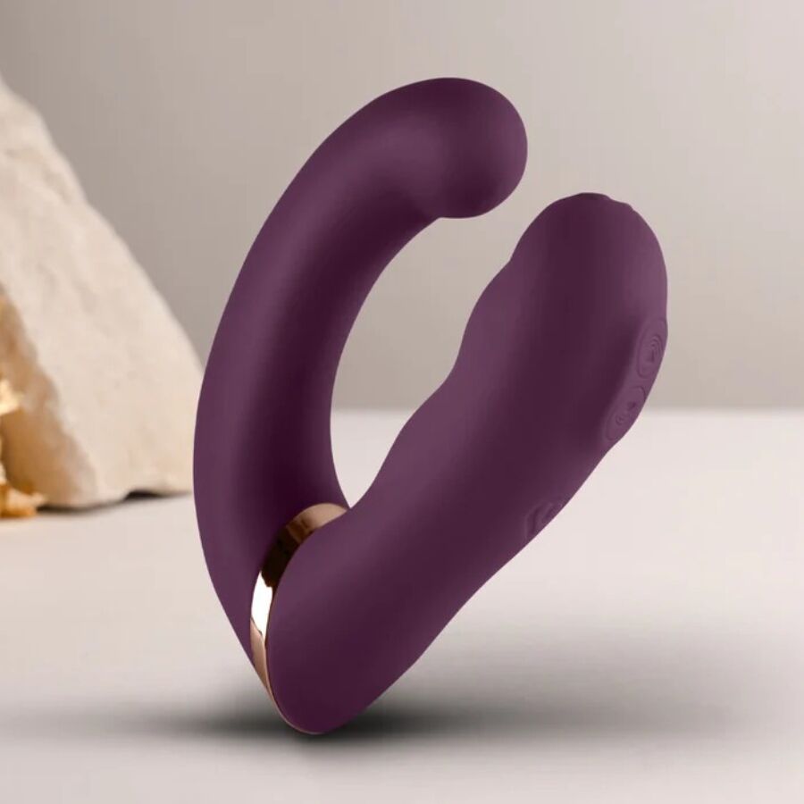vibromasseur point G et clitoris violet Gemini Rocks-Off vue 3 sur 10