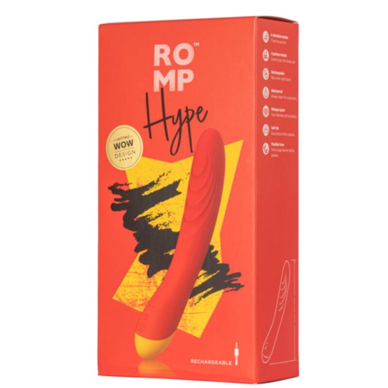 vibromasseur point G courbé rouge rechargeable Hype Romp vue 7 sur 13