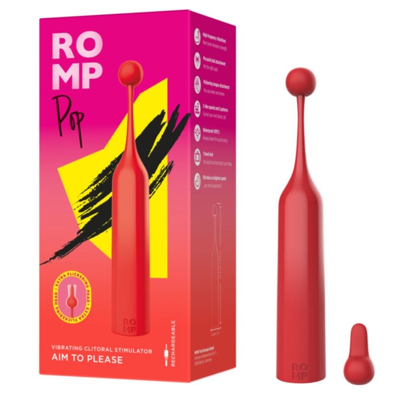 stimulateur clitoridien rond haute fréquence rouge Pop Romp vue 8 sur 13