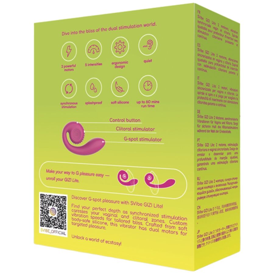 vibromasseur point G et clitoris rose Gizi Lite Snail Vibe vue 5 sur 5