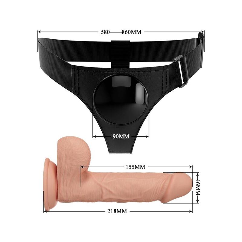 Slip harnais avec gode réaliste Jerry 21,8 cm Pretty Love vue 6 sur 10