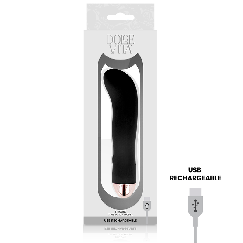 Vibromasseur rechargeable silicone noir Deux Dolce Vita, vue 4 sur 5