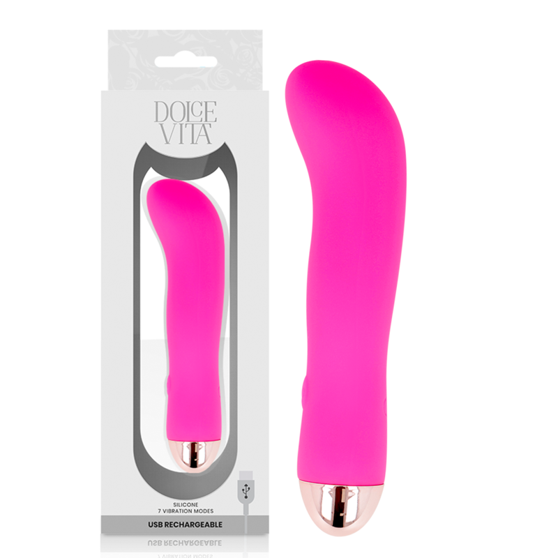 Vibromasseur rechargeable silicone rose Deux Dolce Vita, vue 2 sur 5
