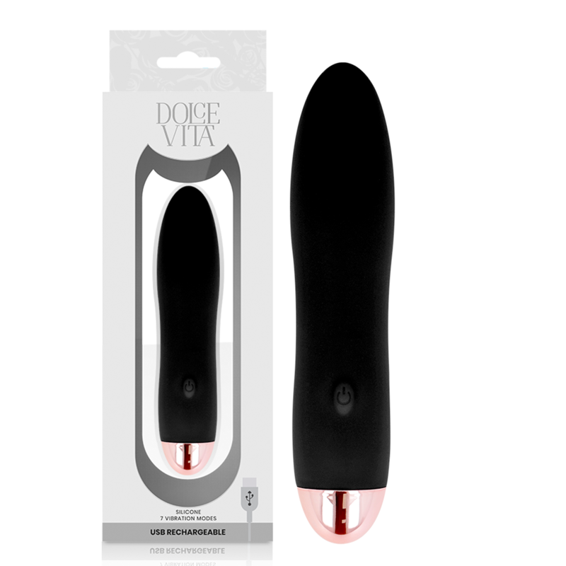 Vibromasseur rechargeable silicone noir Quatre Dolce Vita, vue 2 sur 4