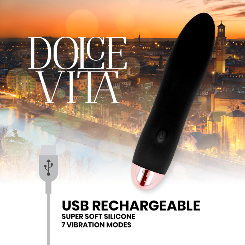 Vibromasseur rechargeable silicone noir Quatre Dolce Vita, vue 4 sur 4