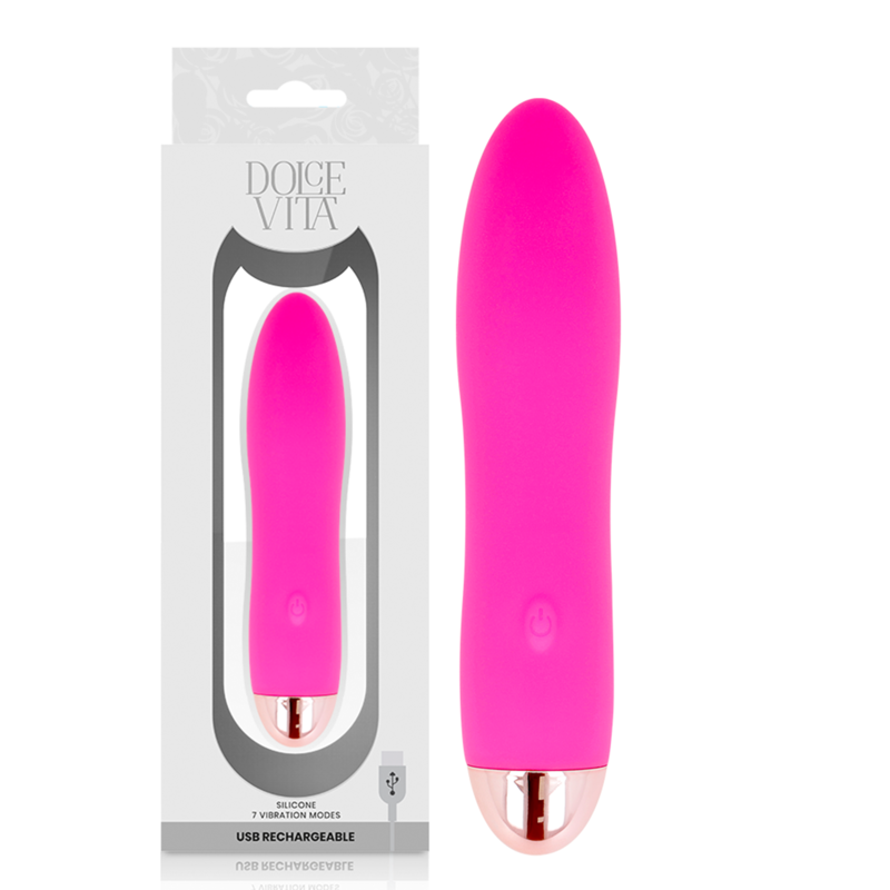 Vibromasseur rechargeable silicone rose Quatre Dolce Vita, vue 2 sur 4