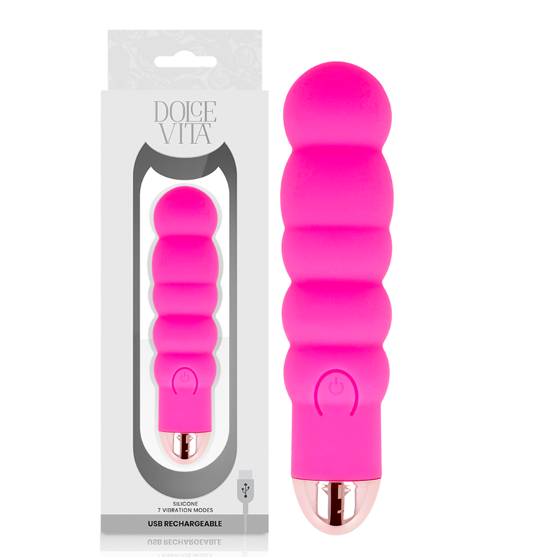 Vibromasseur rechargeable silicone rose Six Dolce Vita, vue 2 sur 4