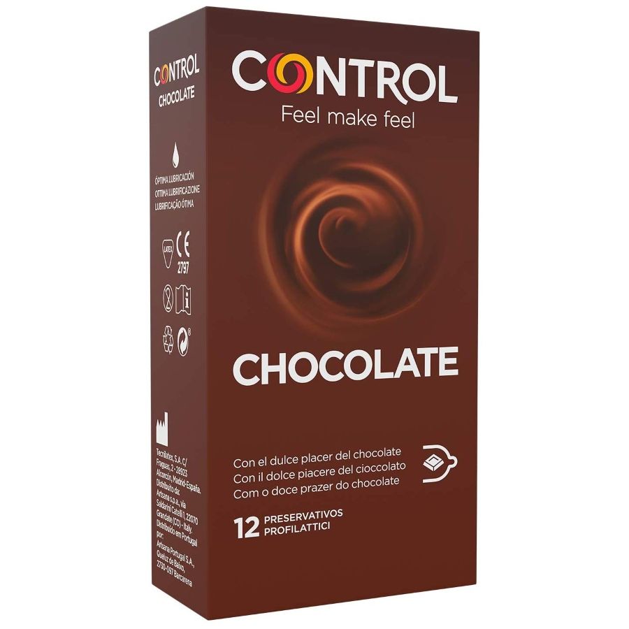Préservatifs saveur chocolat Control Adapta 12 unités, vue 1 sur 2