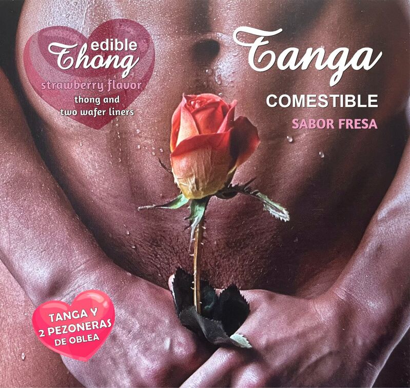 String comestible homme et 2 cache-tétons fraise Hotflowers, photo principale