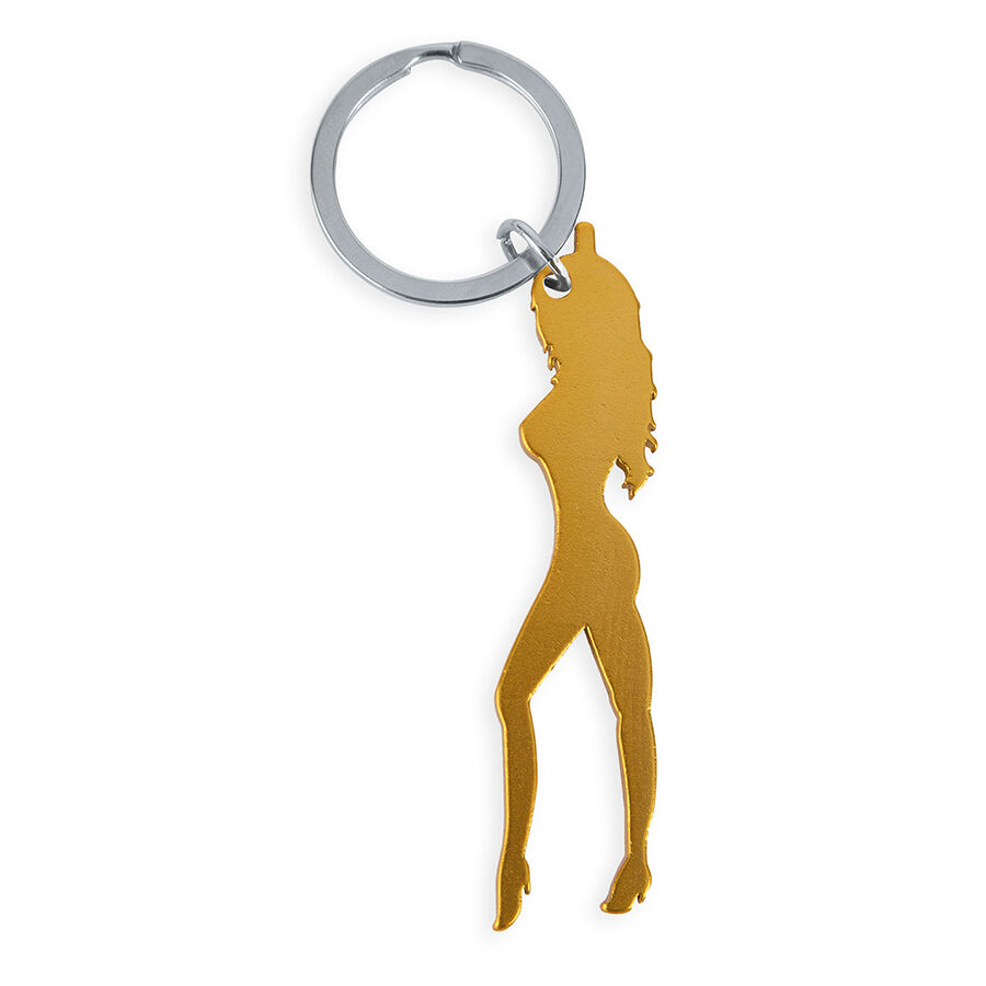 Porte-clés décapsuleur silhouette féminine or Diablo Picante, photo principale