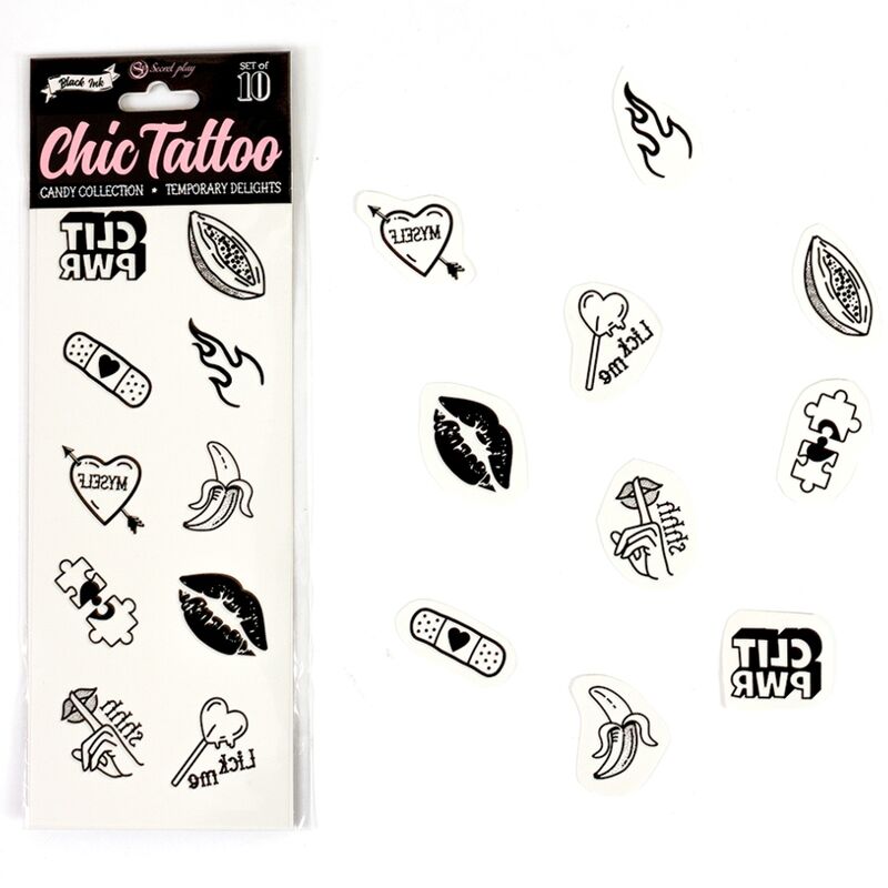 Lot de 10 tatouages temporaires Candy Collection Secret Play, photo principale
