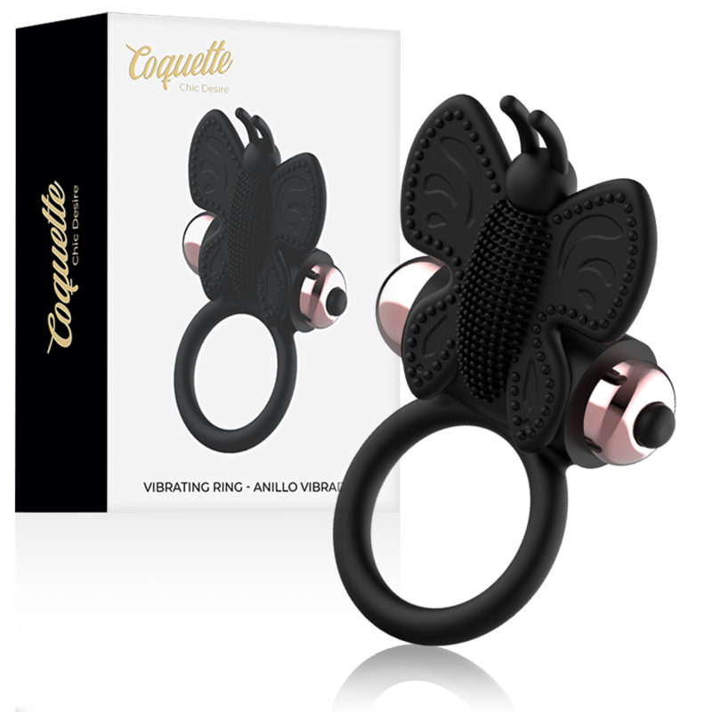 anneau pénien vibrant papillon noir et or Coquette Chic Desire photo principale