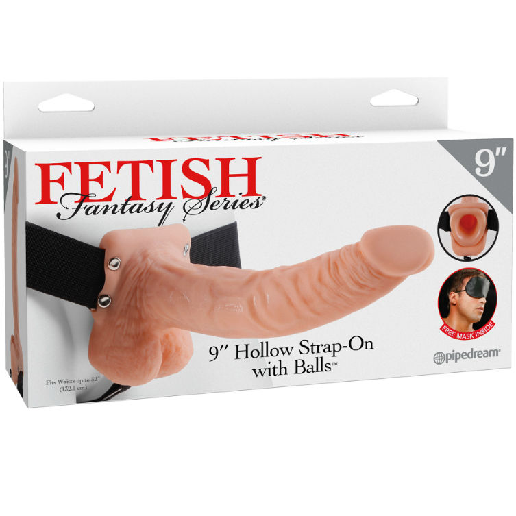 gode ceinture creux avec boules chair 22,9 cm Fetish Fantasy Series, photo principale