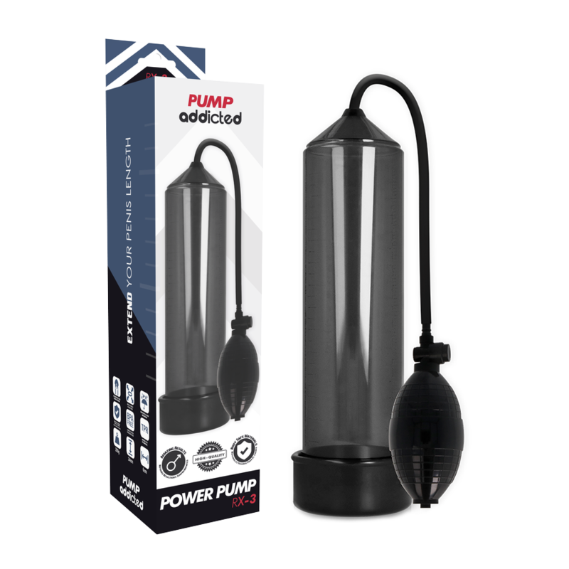 pompe à pénis à vide noire RX3 Pump Addicted, photo principale