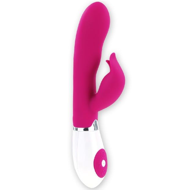 vibromasseur lilas et blanc avec stimulateur clitoridien 21 cm Felix Pretty Love, photo principale