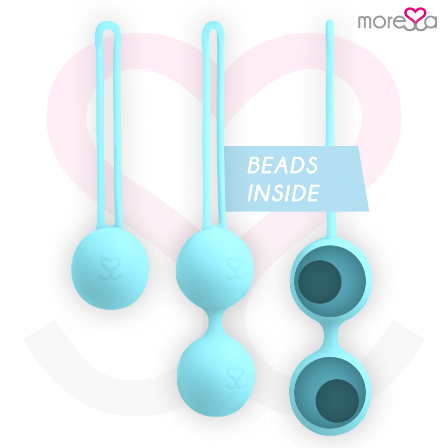 set de 3 boules de Kegel en silicone turquoise Osian Moressa, photo principale