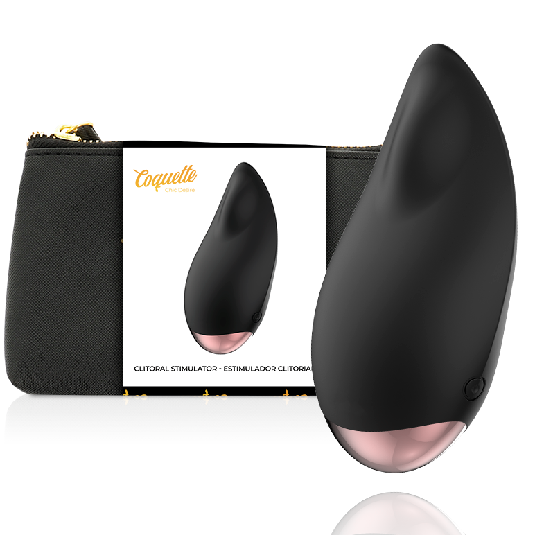 stimulateur clitoridien rechargeable noir et or modèle 2 Coquette Chic Desire photo principale