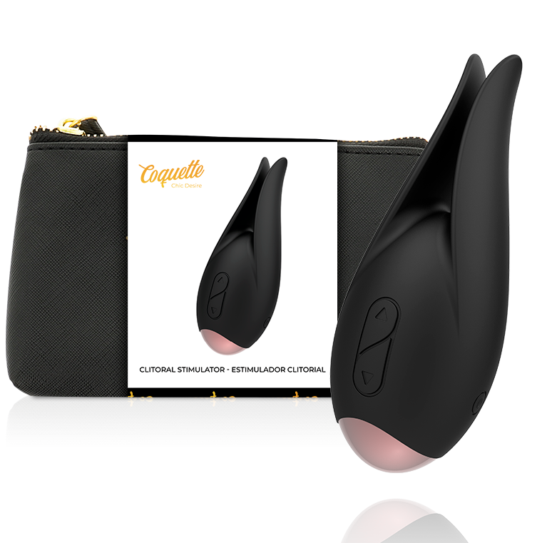 stimulateur clitoridien rechargeable noir et or modèle 3 Coquette Chic Desire photo principale