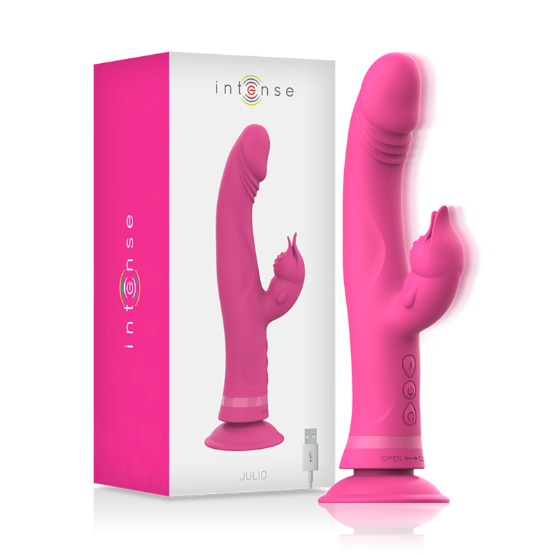 vibromasseur rabbit rose rechargeable avec ventouse Julio Intense, photo principale