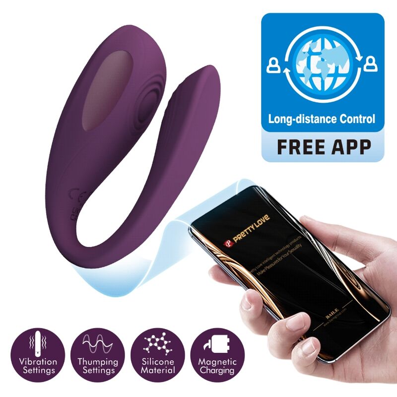 Masseur clitoridien Pretty Love Aari violet avec application gratuite