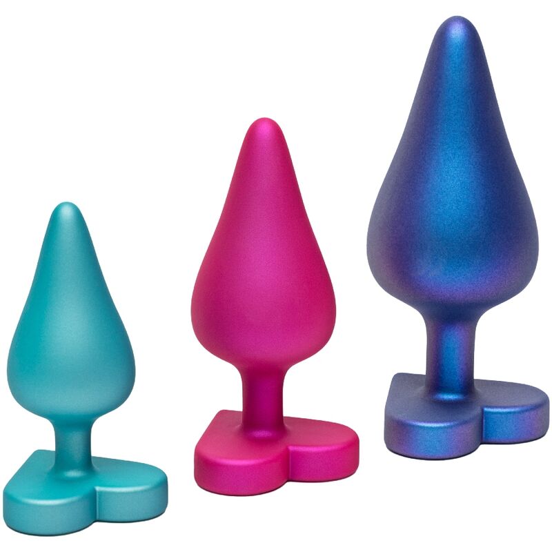 kit dentraînement anal 3 plugs S M L base cœur Romp Luster, photo principale
