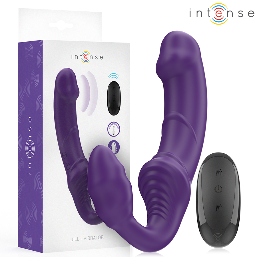 double vibromasseur télécommandé violet 20 cm Jill Intense vue 1 sur 8