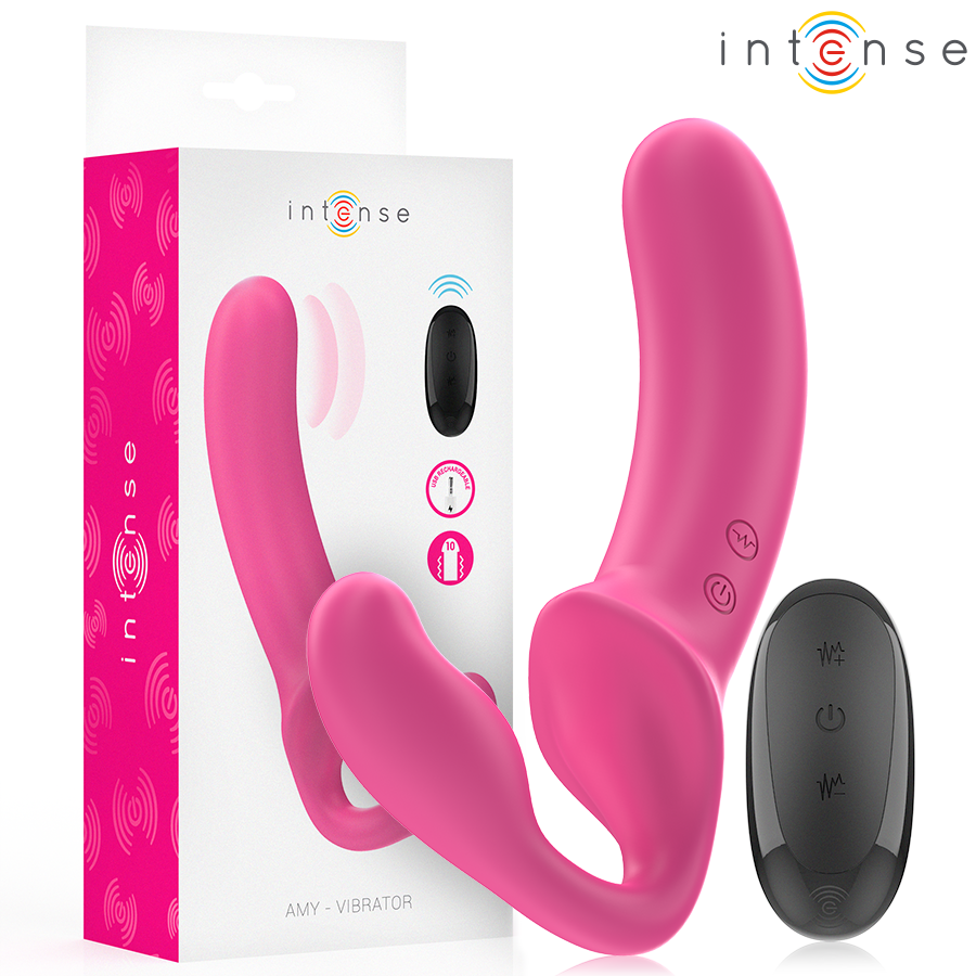 double vibromasseur télécommandé rose 20 cm Amy Intense vue 1 sur 8