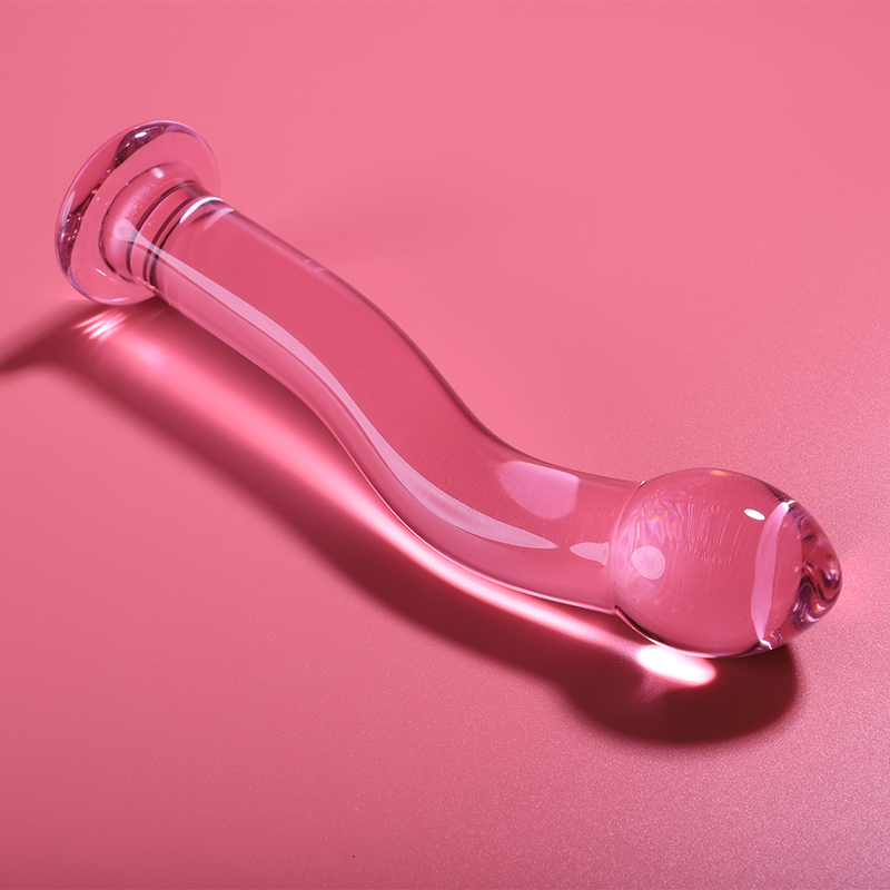 Gode en verre Nebula Ibiza modèle 18 rose 18,5 cm