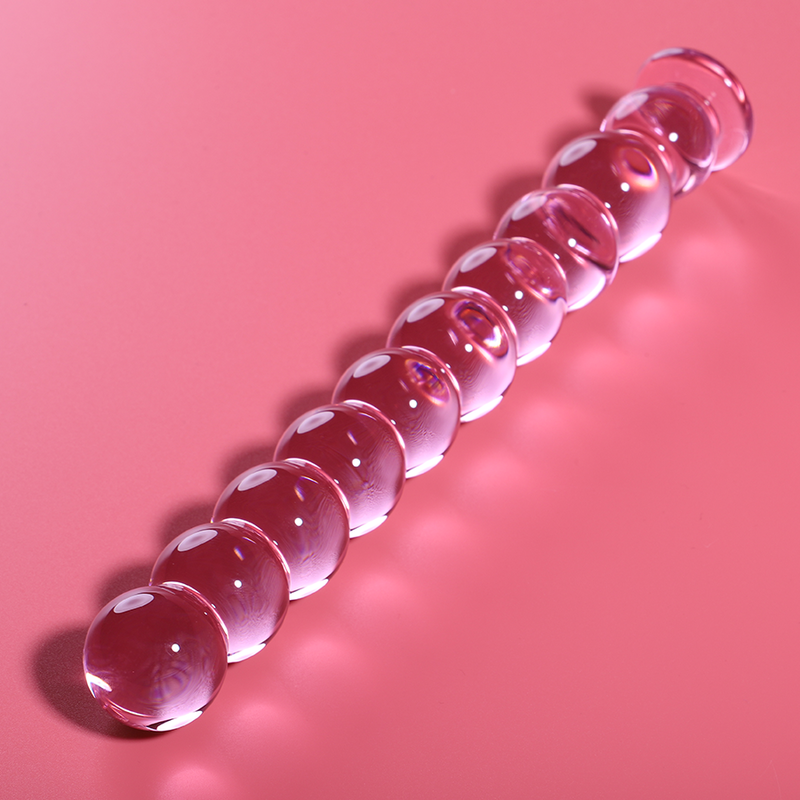 Gode en verre Nebula Ibiza modèle 22 rose 21,5 cm